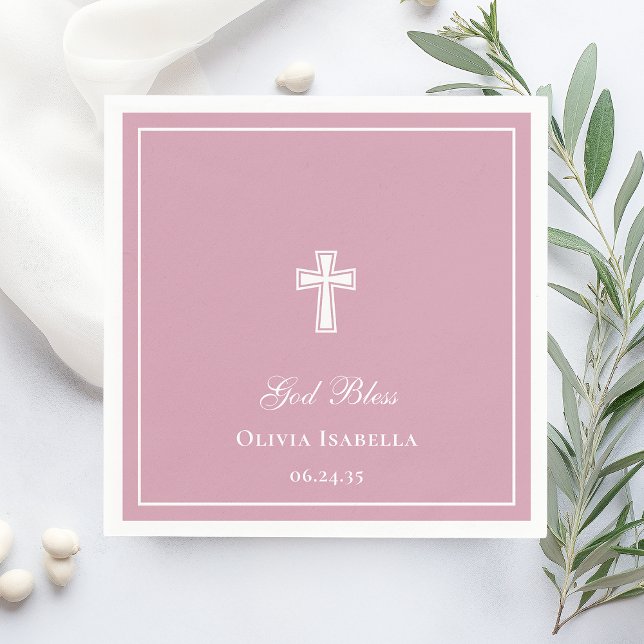 Servilleta De Papel Dios Bendiga Bautizo de Niña Cruz (Subido por el creador)