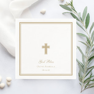 Servilleta De Papel Dios Bendiga Cruz Niña Bautizo