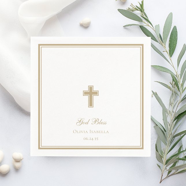 Servilleta De Papel Dios Bendiga Cruz Niña Bautizo (Subido por el creador)
