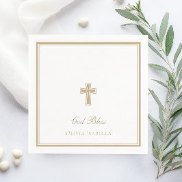 Servilleta De Papel Dios Bendiga Cruz Niña Bautizo