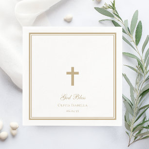Servilleta De Papel Dios Bendiga Cruz Niña Bautizo