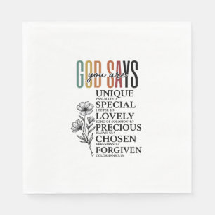 Servilleta De Papel Dios dice que eres diseño de camiseta vintage de f