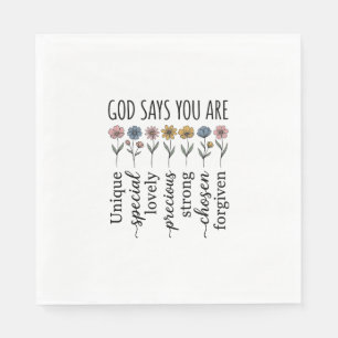 Servilleta De Papel Dios dice que eres diseño vectorial cristiano flor
