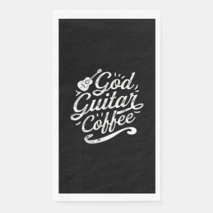 Servilleta De Papel Dios Guitarra Coffee Music Lover Gracioso Cristian