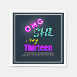 Servilleta De Papel Dios mío, ella cumple 13 años