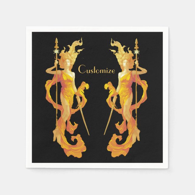 Servilleta De Papel Diosa guerrera de oro Thunder_Cove (Anverso)