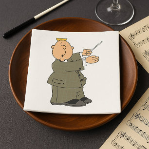 Servilleta De Papel Director de música de dibujos animados con batuta