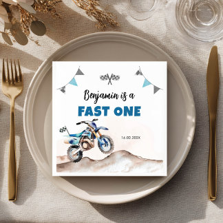 Servilleta De Papel Dirt Bike Fast One Boy Birthday Party