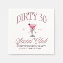Dirty 30 Coquette Martini rosa tema