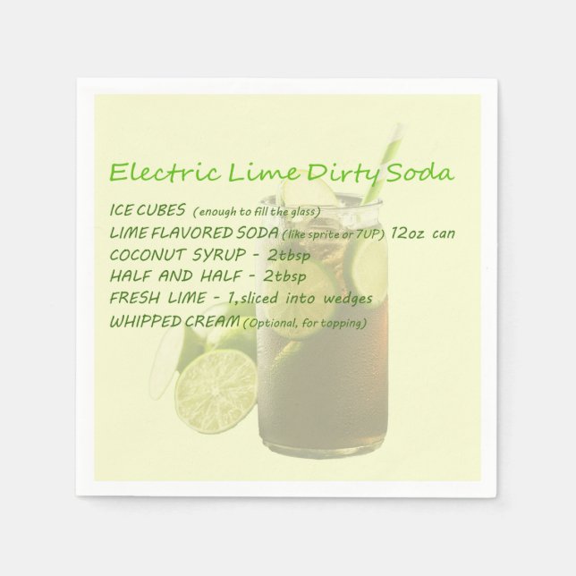 Servilleta De Papel Dirty Soda Lime Napkin (Anverso)