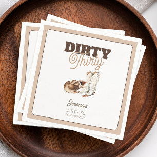 Servilleta De Papel Dirty Thirty Cocktail Western 30 Birthday Fiesta