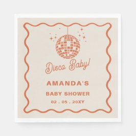 Servilleta De Papel Disco Baby Retro Groovy Disco Baby Shower