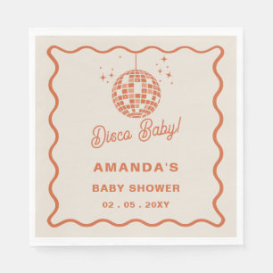 Servilleta De Papel Disco Baby Retro Groovy Disco Baby Shower