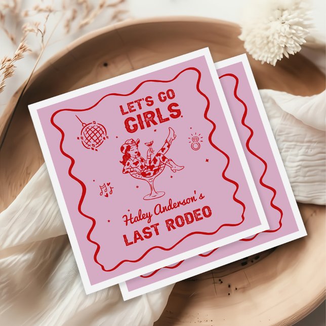 Servilleta De Papel Disco Cowgirl Rodeo Bachelorette Weekend (Subido por el creador)