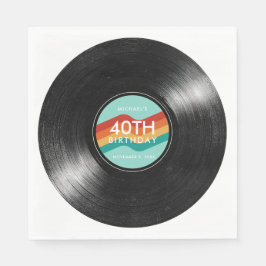 Servilleta De Papel Disco de vinilo de papel retro para 40 cumpleaños