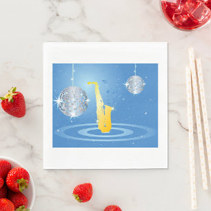 Servilleta De Papel Disco Jazz Saxofón Sparkling Mirror Balls