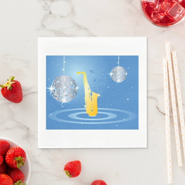 Servilleta De Papel Disco Jazz Saxofón Sparkling Mirror Balls (Subido por el creador)