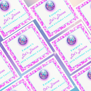 Servilleta De Papel Disco Pink Leopard Print Retro Dance Cumpleaños