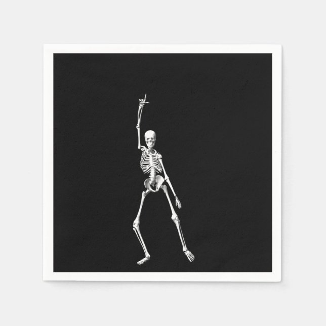 Servilleta De Papel Discoteca Dancing Halloween Skeleton Napkin (Anverso)