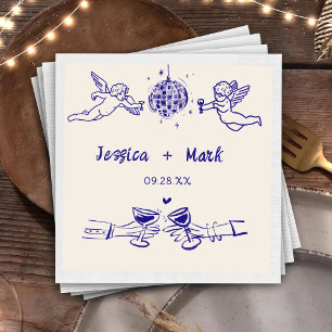 Servilleta De Papel Discoteca Funky Retro Hand Drake Bodas Napkins