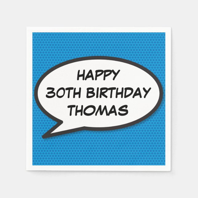 Servilleta De Papel Discurso de FELIZ CUMPLEAÑOS Burbuja de diversión  (Anverso)