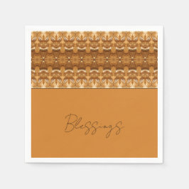 Servilleta De Papel Diseñador De Patrones Marrón Y Oro