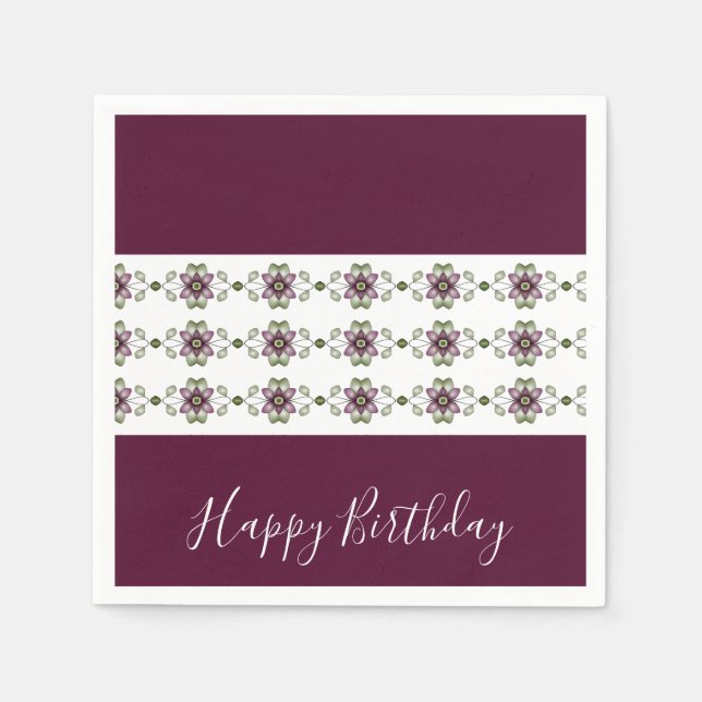 Servilleta De Papel Diseñador elegante de Borgoña (Anverso)