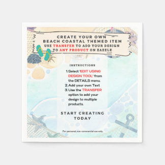 Servilleta De Papel Diseñar el propio software de arte náutico costero