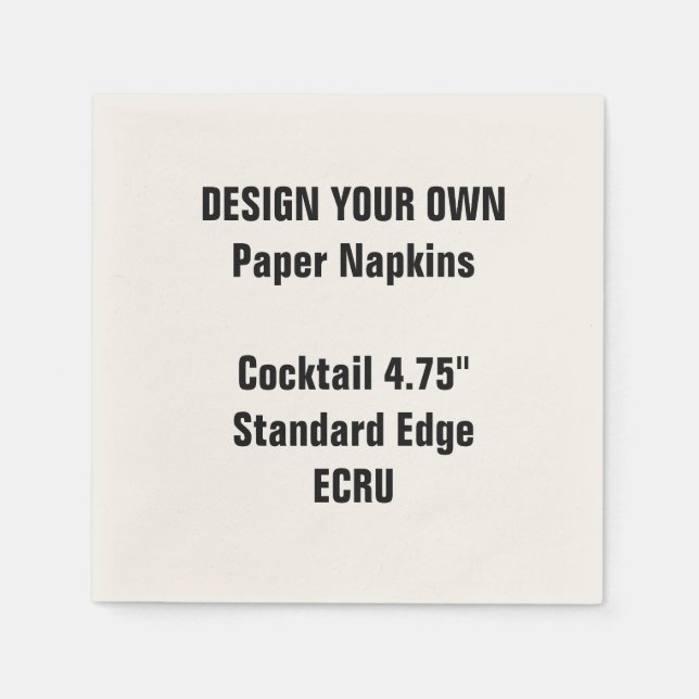 Servilleta De Papel Diseñe su propio cóctel de 4.75" ECRU Napkins Stan (Anverso)