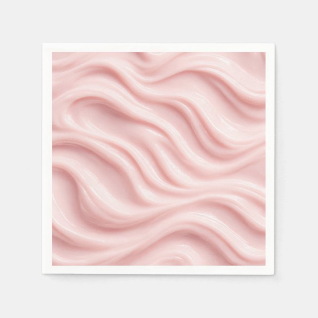 Servilleta De Papel Diseño abstracto de crema rosa (Anverso)