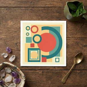 Servilleta De Papel Diseño abstracto de estilo Risograph geométrico re