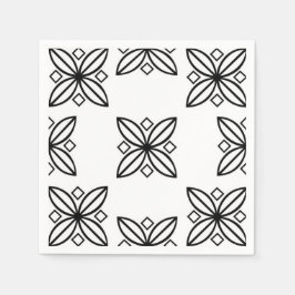 Servilleta De Papel Diseño abstracto en blanco y negro