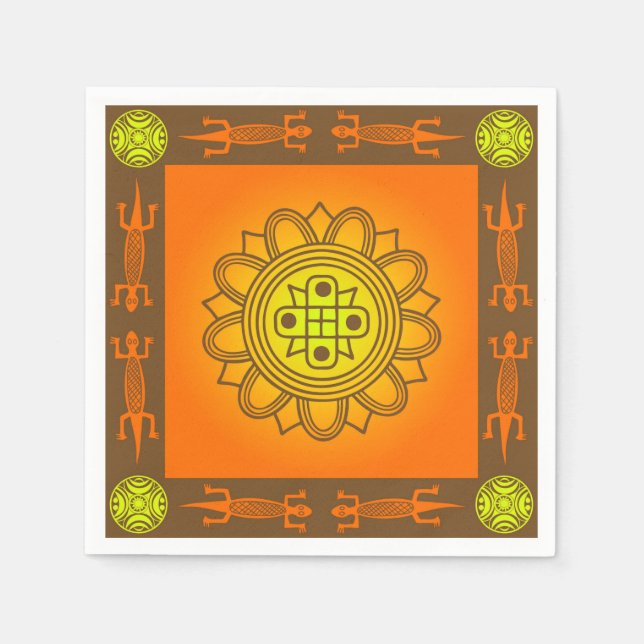 Servilleta De Papel Diseño africano (Anverso)