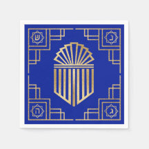 Diseño Art Deco Chanukkah Blue and Gold
