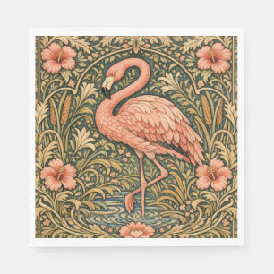 Servilleta De Papel diseño art nouveau de flamenco rosa vintage
