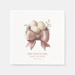 Servilleta De Papel Diseño Baby Shower de Nest de color de agua rosa