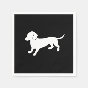 Servilleta De Papel Diseño blanco y negro de Dachshund