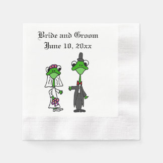 Servilleta De Papel Diseño Boda de Novia y Rana Divertida
