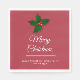 Servilleta De Papel Diseño Botánico de Acuarela Elegante de Navidad
