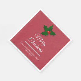 Servilleta De Papel Diseño Botánico de Acuarela Elegante de Navidad