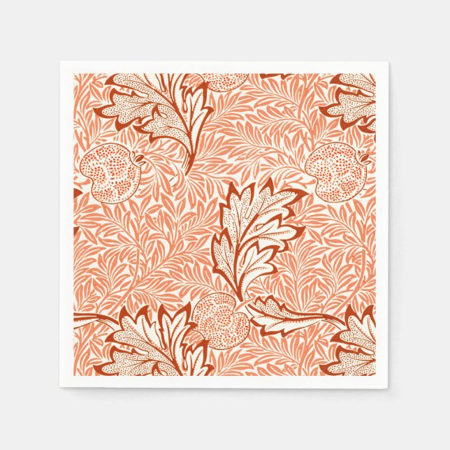 Servilleta De Papel Diseño botánico de Apple William Morris (Anverso)