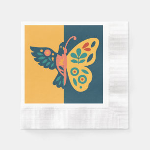 Servilleta De Papel Diseño caprichoso de mariposa y colibrí