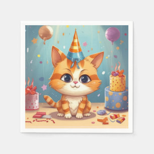 Servilleta De Papel Diseño con tema de gato gato ginger adorable