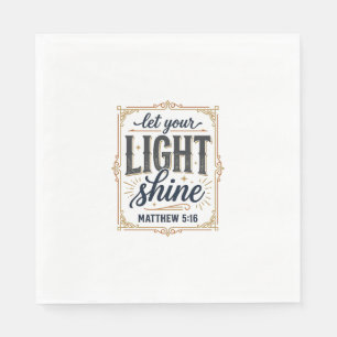 Servilleta De Papel Diseño Cristiano Deja Que Tu Luz Brille Mateo 5_16
