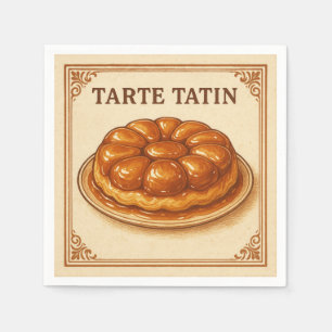 Servilleta De Papel Diseño cuadrado (Tarta Tatin, estilo retro)