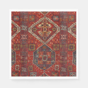 Servilleta De Papel Diseño de alfombras orientales en rojo oscuro no5