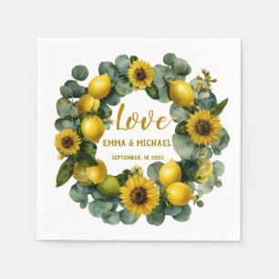 Servilleta De Papel Diseño de amor de limón de girasol