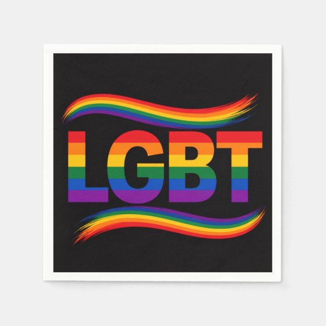 Servilleta De Papel Diseño de arcoíris del Orgullo LGBT (Anverso)