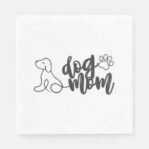 Servilleta De Papel Diseño de arte de línea de mamá de perro Amante de