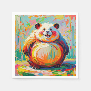 Servilleta De Papel Diseño de arte de oso panda gigante abstracto colo